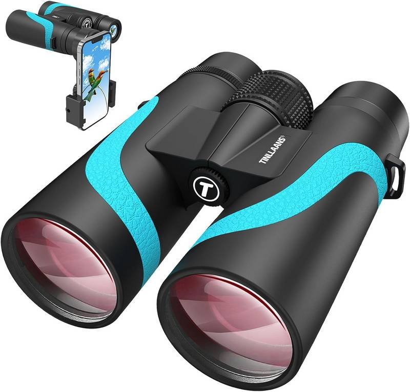 15x55 HD Binoculars for Adults High Powered with Upgraded Phone Adapter (Blue)