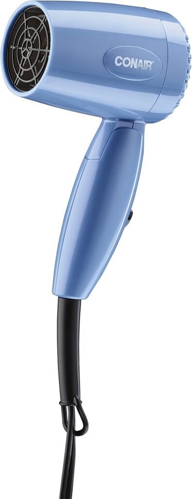 Conair Travel Hair Dryer with Dual Voltage – 1600W, Compact, Folding Handle