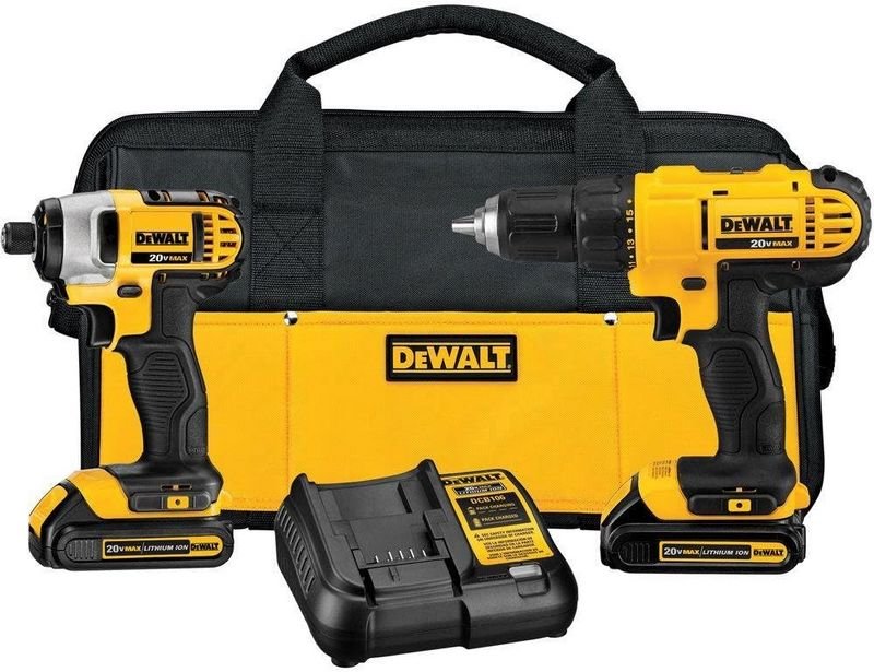 DEWALT 20V MAX Cordless Drill and Impact Driver Combo Kit (DCK240C2)