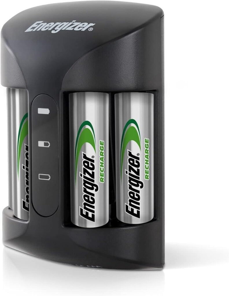 Energizer Recharge Pro Rechargeable AAA and AA Battery Charger With 4 NiMH Rechargeable AA Batteries