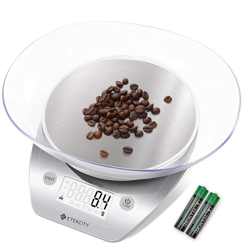 Etekcity 0.1g Food Kitchen Scale, Bowl – Stainless Steel Silver