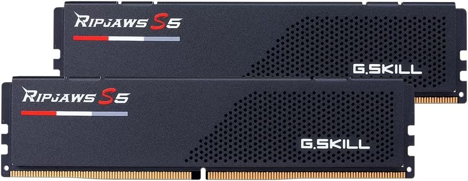 G.SKILL Ripjaws S5 Series (Intel XMP 3.0) DDR5 RAM 64GB (2x32GB) 6000MTs CL36-36-36-96 1.35V Desktop Computer Memory UDIMM - Matte Black (F5-6000J3636F32GX2-RS5K)