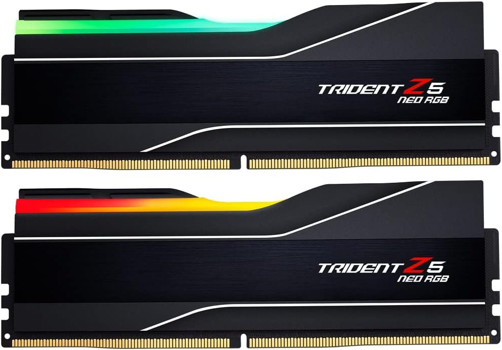 G.SKILL Trident Z5 Neo RGB Series (AMD Expo) DDR5 RAM 64GB (2x32GB) 6000MTs CL30-40-40-96 1.40V Desktop Computer Memory UDIMM - Matte Black (F5-6000J3040G32GX2-TZ5NR)