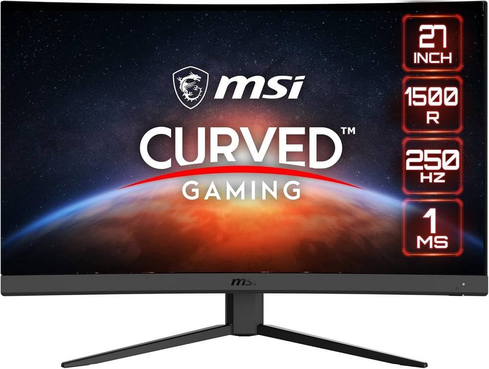 MSI G27C4X 27 Curved Gaming Monitor, 1920 x 1080 (FHD), 1ms, 250Hz, FreeSync, HDMI, DisplayPort, Anti-Flicker, Anti-Glare, HDR Ready, Black