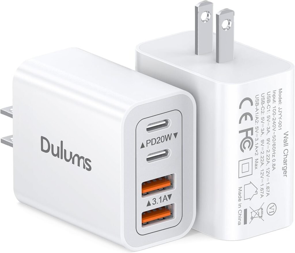 40W USB C Charger Cube, 2-Pack Wall Plug Fast Charging Block