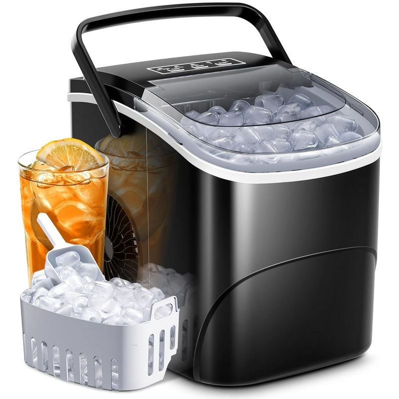 AGLUCKY Ice Makers Countertop with Handle