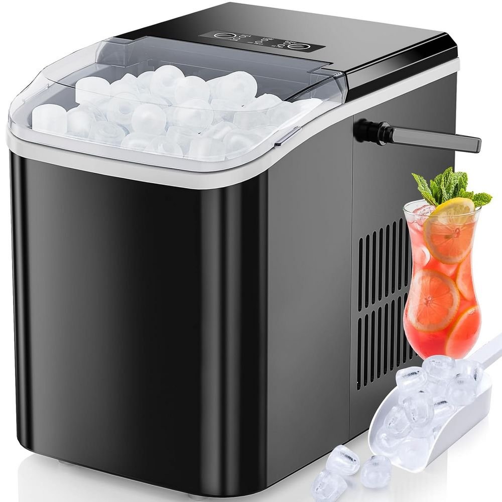 DUMOS Ice Maker Countertop Ice Machine Compact Size with Handle