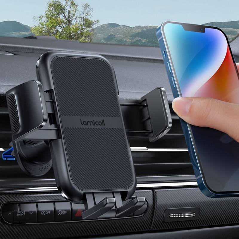 Lamicall 2025 Wider Clamp & Metal Hook Car Phone Holder Vent